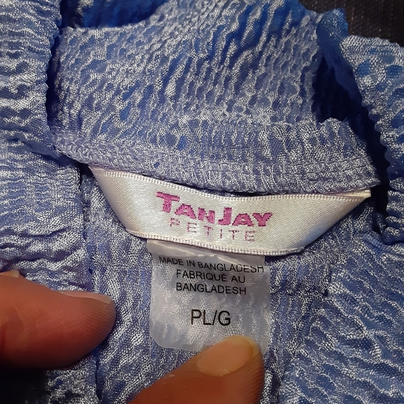 HOST PICK Size L petite Tanjay purple wrinkled stretchy blouse - Picture 6 of 13
